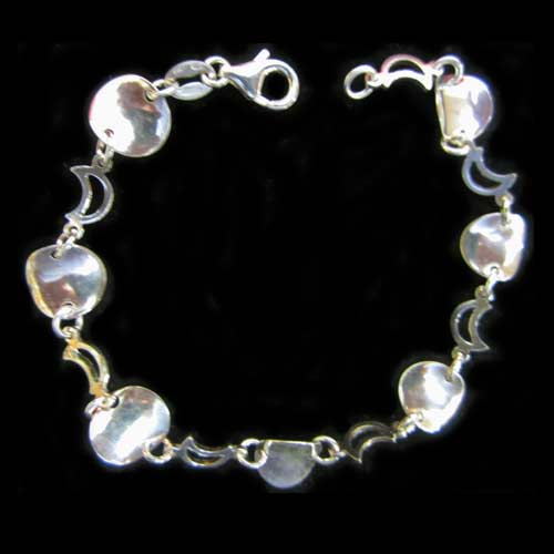 Imagen pulseras plata  motivo luna